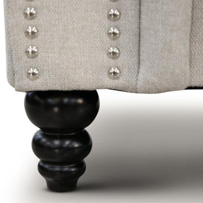 Mellowly 3 + 2 Seater Sofa Fabric Uplholstered Chesterfield Lounge Couch - Beige - Cosy Abode