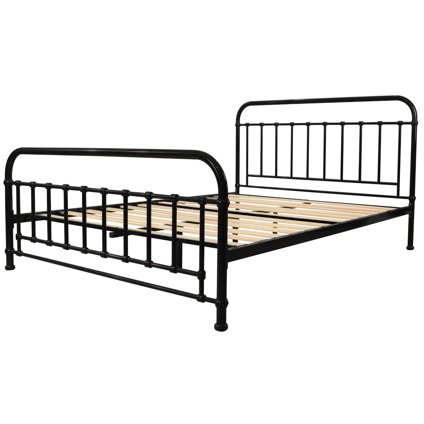 Metallica Queen Bed Size Metal Frame Platform Mattress Base - Black - Cosy Abode