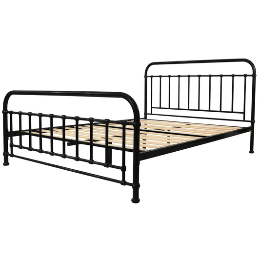 Metallica Queen Bed Size Metal Frame Platform Mattress Base - Black - Cosy Abode