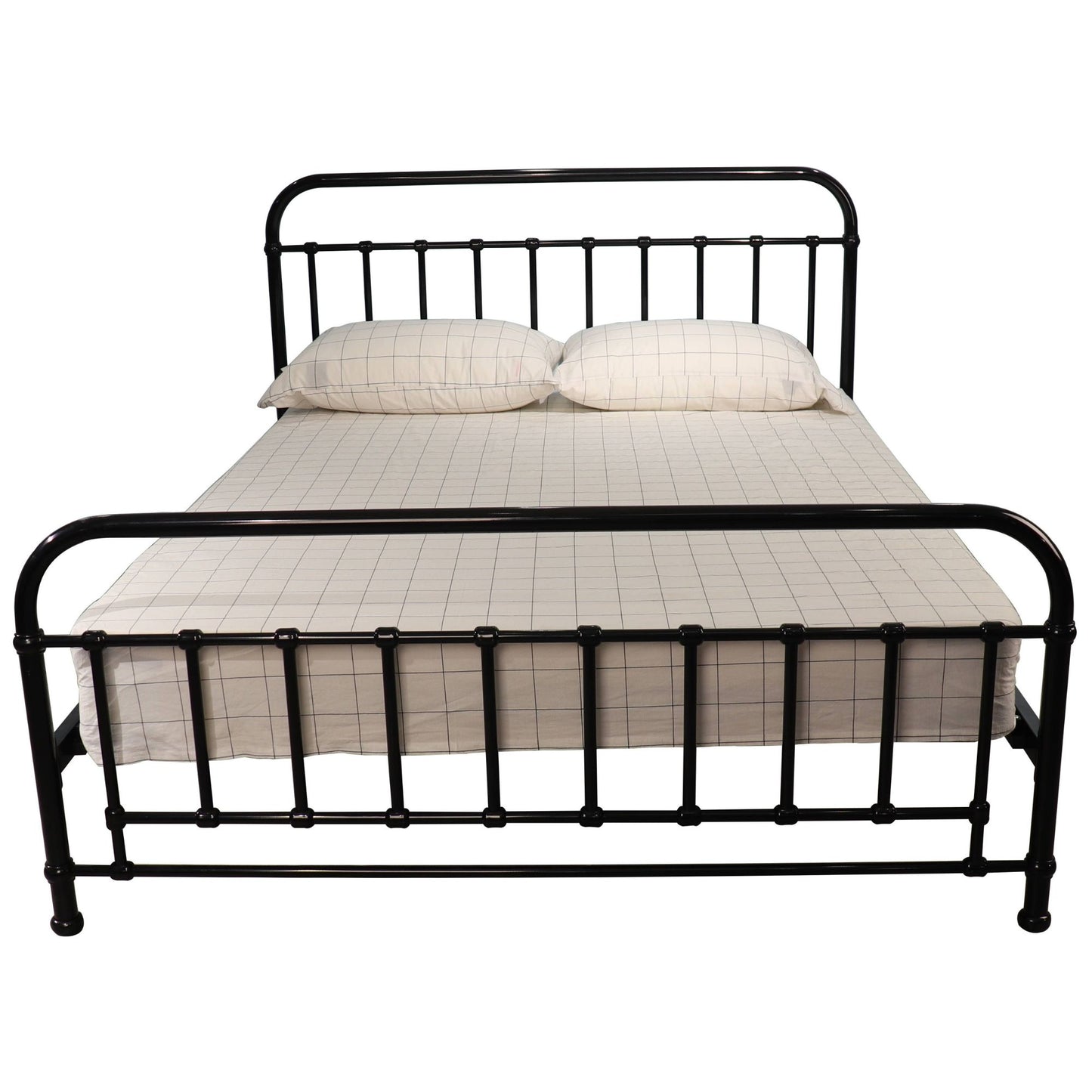 Metallica Queen Bed Size Metal Frame Platform Mattress Base - Black - Cosy Abode