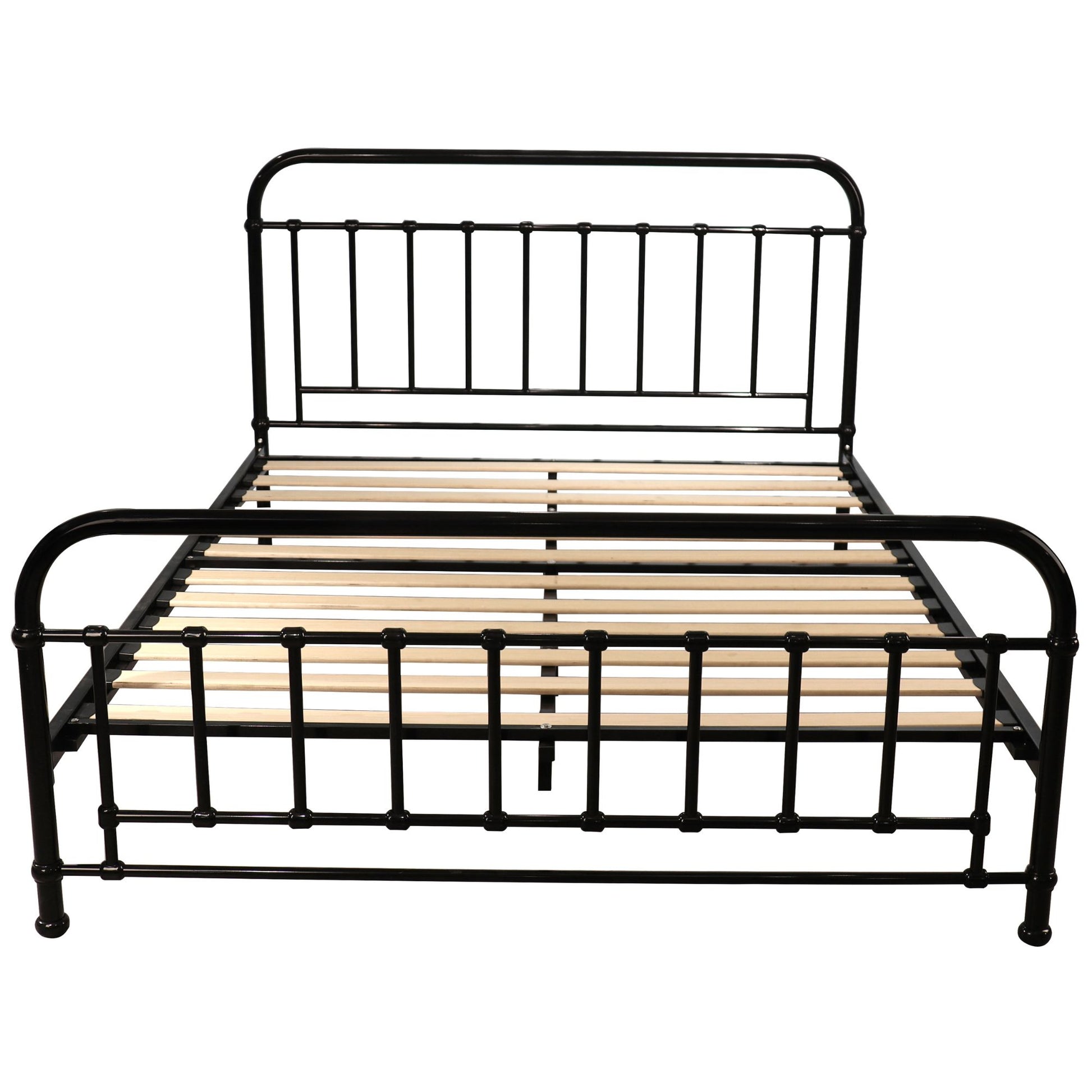 Metallica Queen Bed Size Metal Frame Platform Mattress Base - Black - Cosy Abode