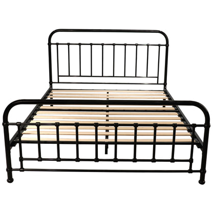 Metallica Queen Bed Size Metal Frame Platform Mattress Base - Black - Cosy Abode