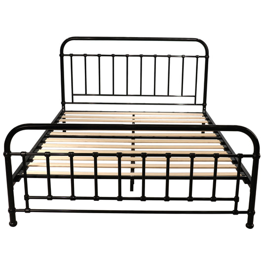 Metallica Double Bed Size Metal Frame Platform Mattress Base - Black - Cosy Abode