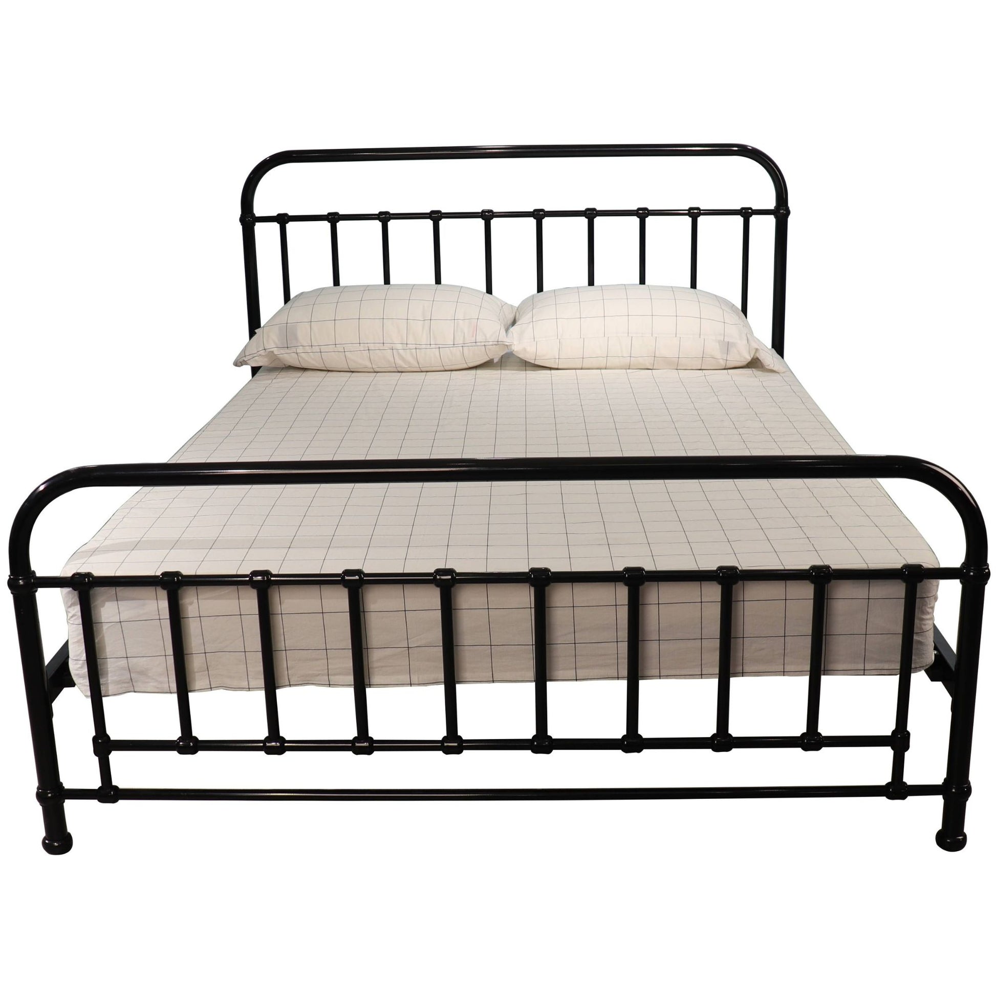 Metallica Double Bed Size Metal Frame Platform Mattress Base - Black - Cosy Abode