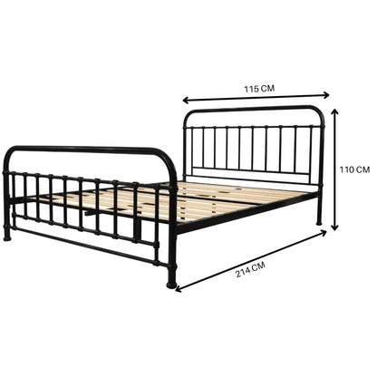 Metallica King Single Bed Size Metal Frame Platform Mattress Base - Black - Cosy Abode