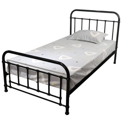 Metallica King Single Bed Size Metal Frame Platform Mattress Base - Black - Cosy Abode