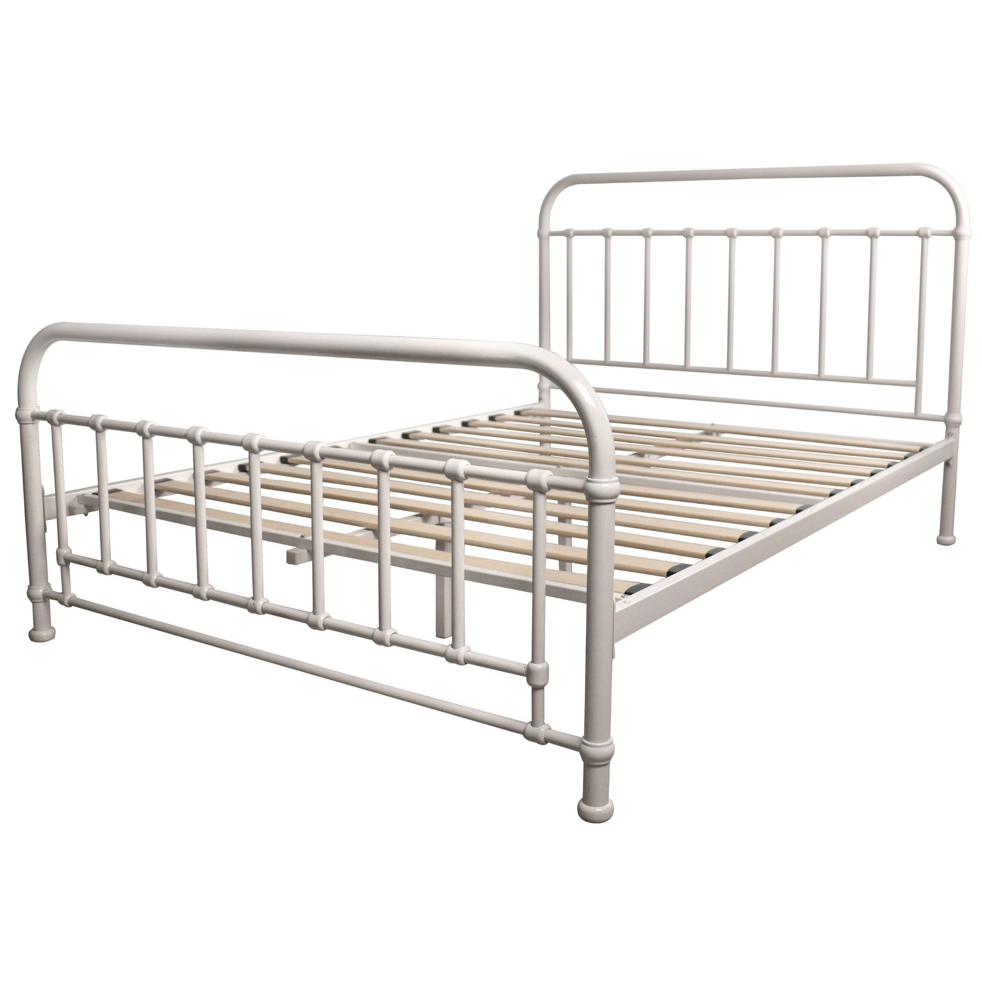 Metallica Double Bed Size Metal Frame Platform Mattress Base - White - Cosy Abode