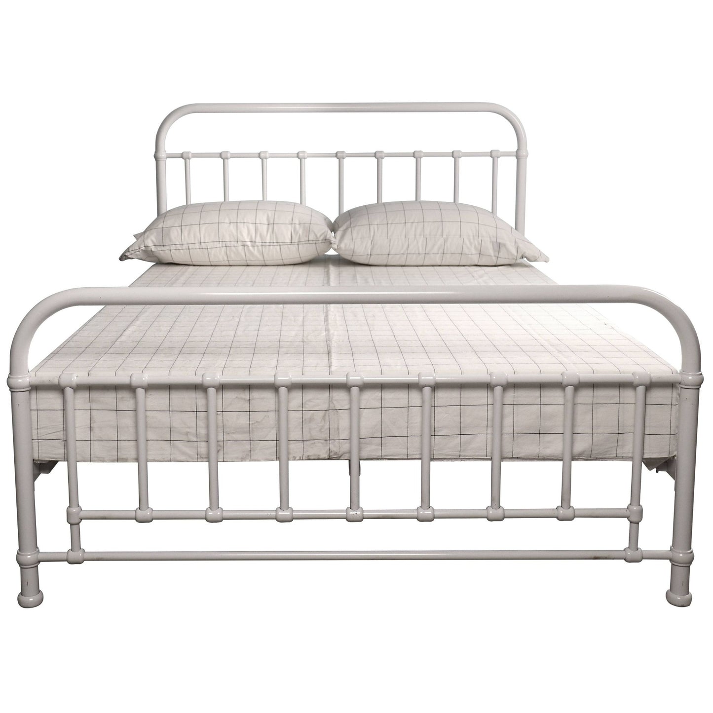 Metallica Double Bed Size Metal Frame Platform Mattress Base - White - Cosy Abode