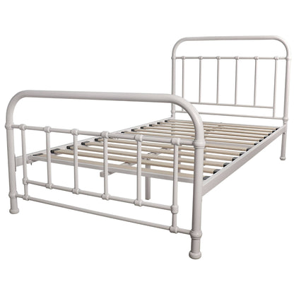 Metallica King Single Bed Size Metal Frame Platform Mattress Base - White - Cosy Abode