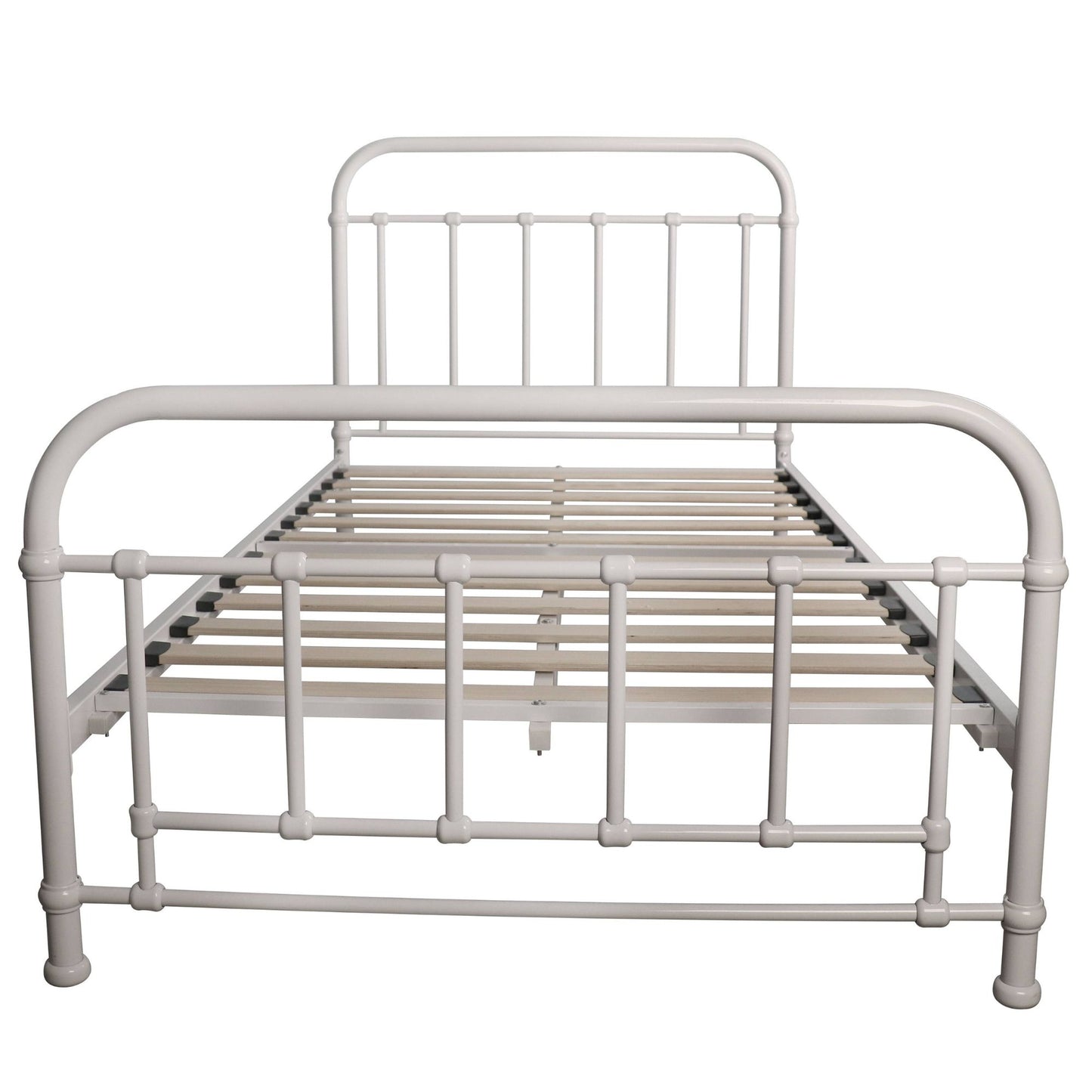 Metallica King Single Bed Size Metal Frame Platform Mattress Base - White - Cosy Abode