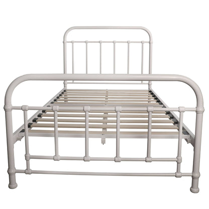 Metallica King Single Bed Size Metal Frame Platform Mattress Base - White - Cosy Abode