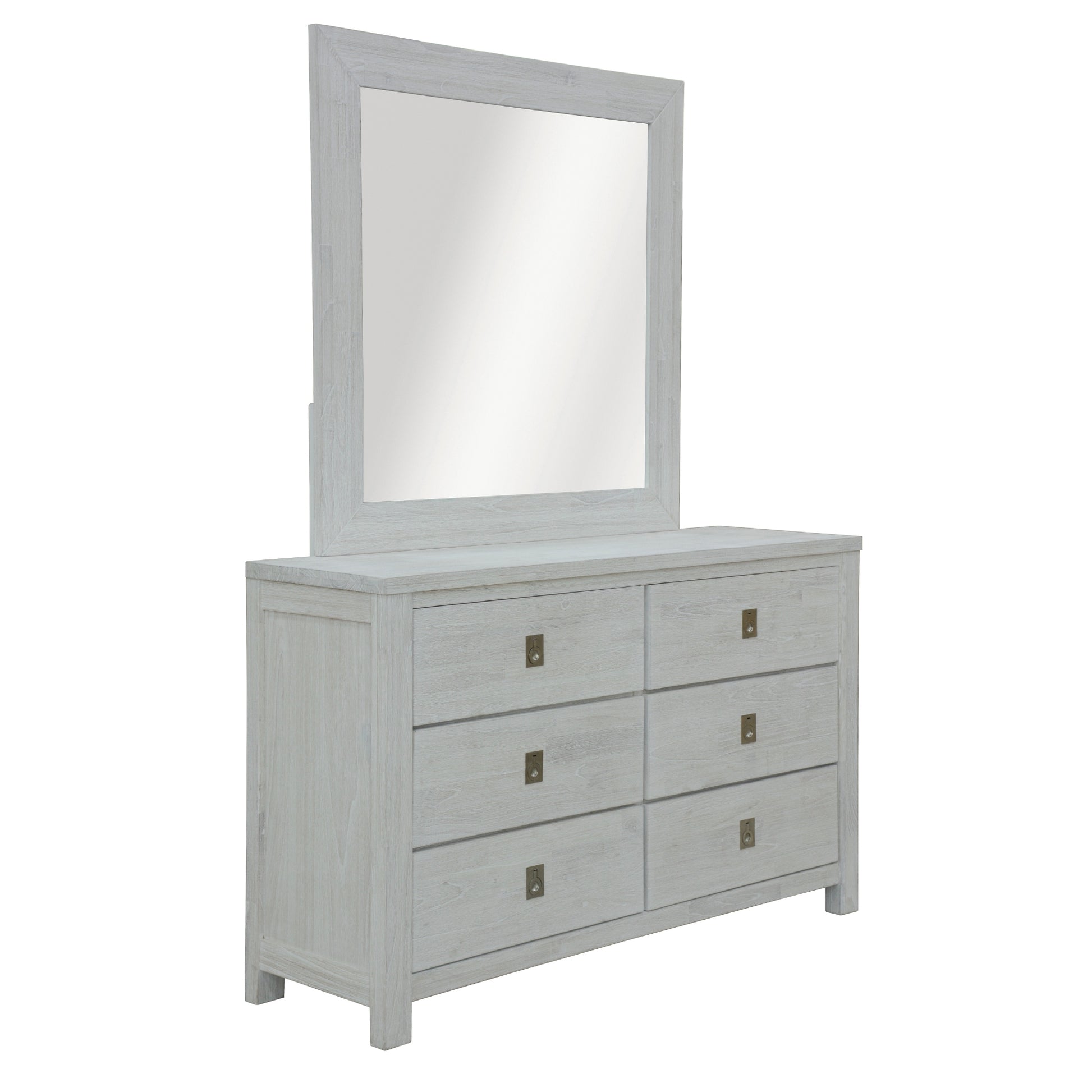 Myer Dresser 6 Chest of Drawers Storage Cabinet White Wash - Cosy Abode