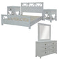 Myer 5pc Double Bed Suite Bedside Dresser Bedroom Furniture Package White Wash - Cosy Abode