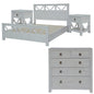Myer 4pc Double Bed Suite Bedside Tallboy Bedroom Furniture Package White Wash - Cosy Abode