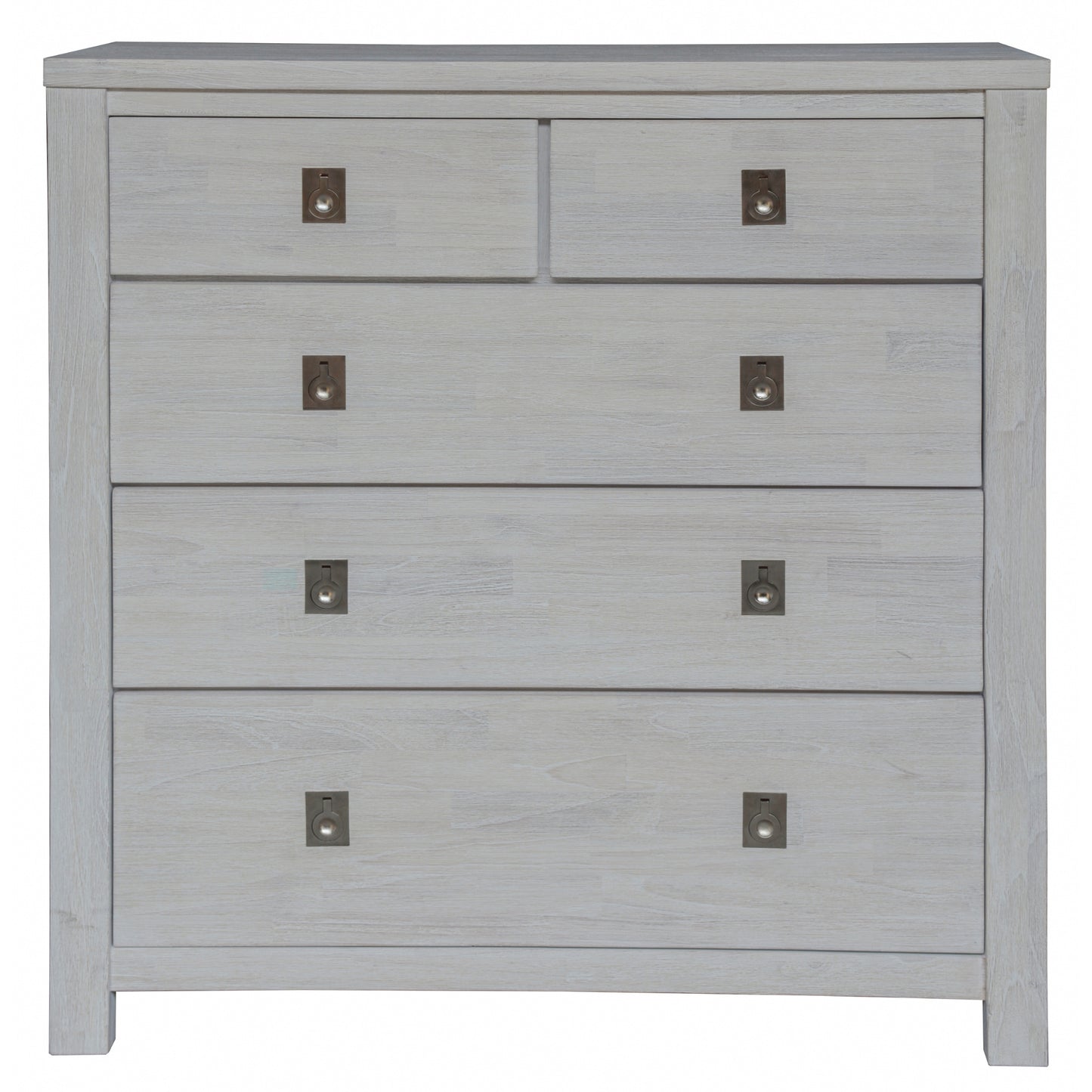 Myer 4pc Double Bed Suite Bedside Tallboy Bedroom Furniture Package White Wash - Cosy Abode