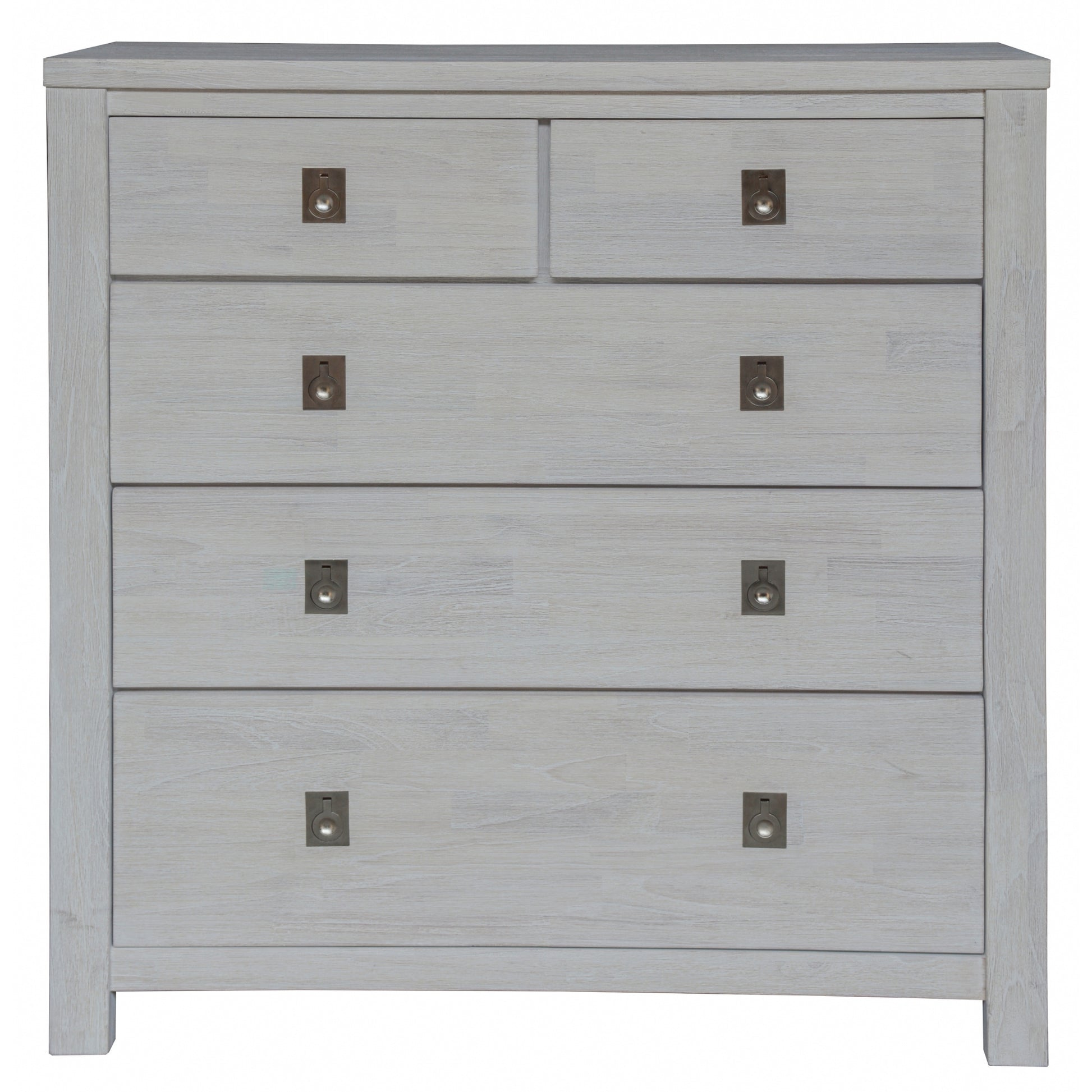 Myer 4pc Double Bed Suite Bedside Tallboy Bedroom Furniture Package White Wash - Cosy Abode