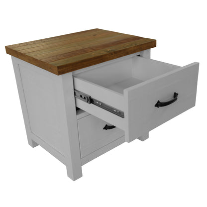 Grandy 5pc Queen Bed Suite Bedside Dresser Bedroom Furniture Package White Brown - Cosy Abode