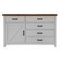 Grandy Dresser 5 Chest of Drawers 1 Door Bed Storage Cabinet White Brown - Cosy Abode