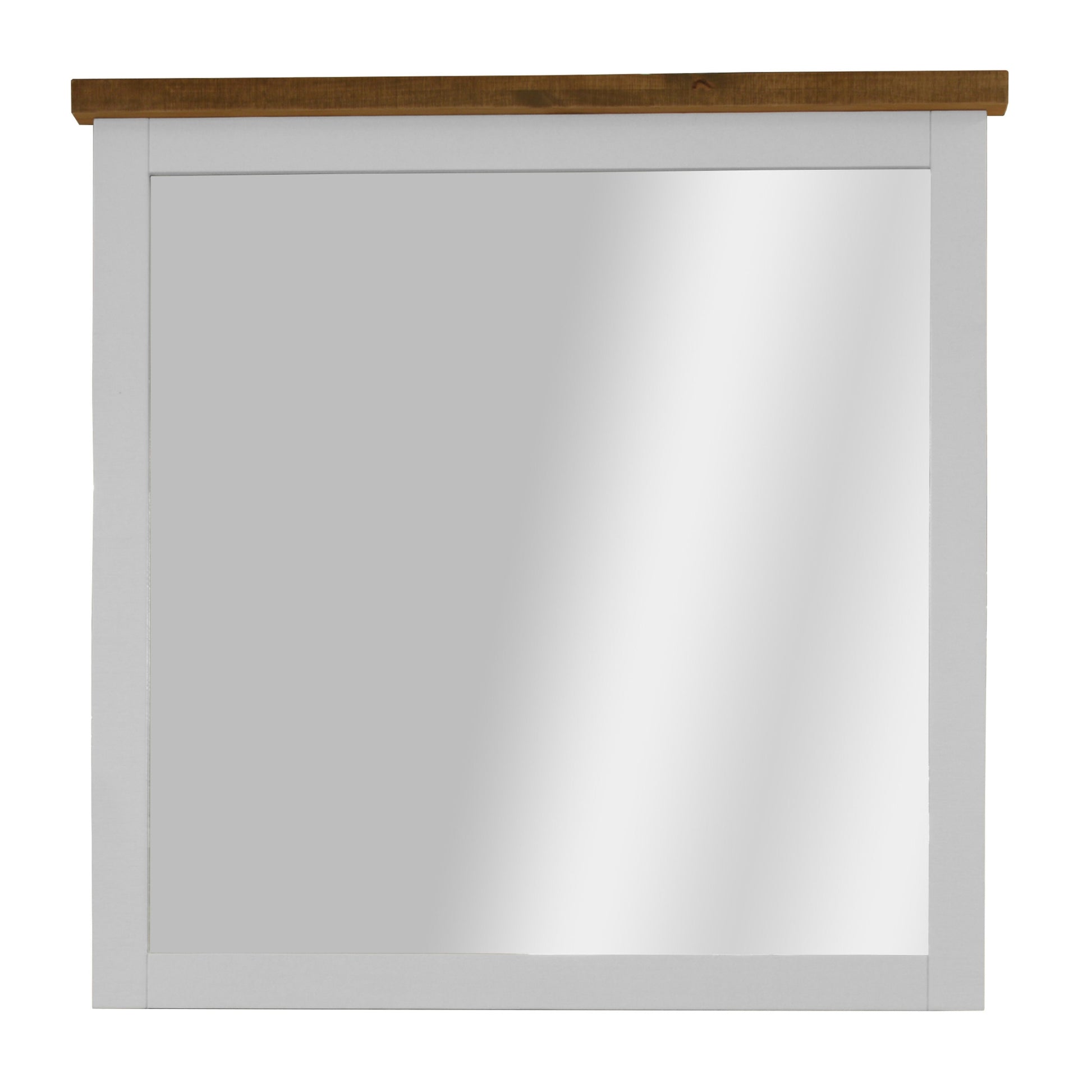 Grandy Dresser Mirror Vanity Dressing Table Solid Wood Frame - White Brown - Cosy Abode