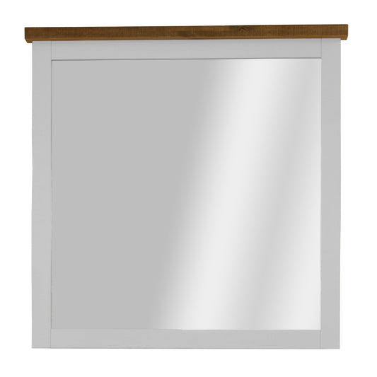 Grandy Dresser Mirror Vanity Dressing Table Solid Wood Frame - White Brown - Cosy Abode