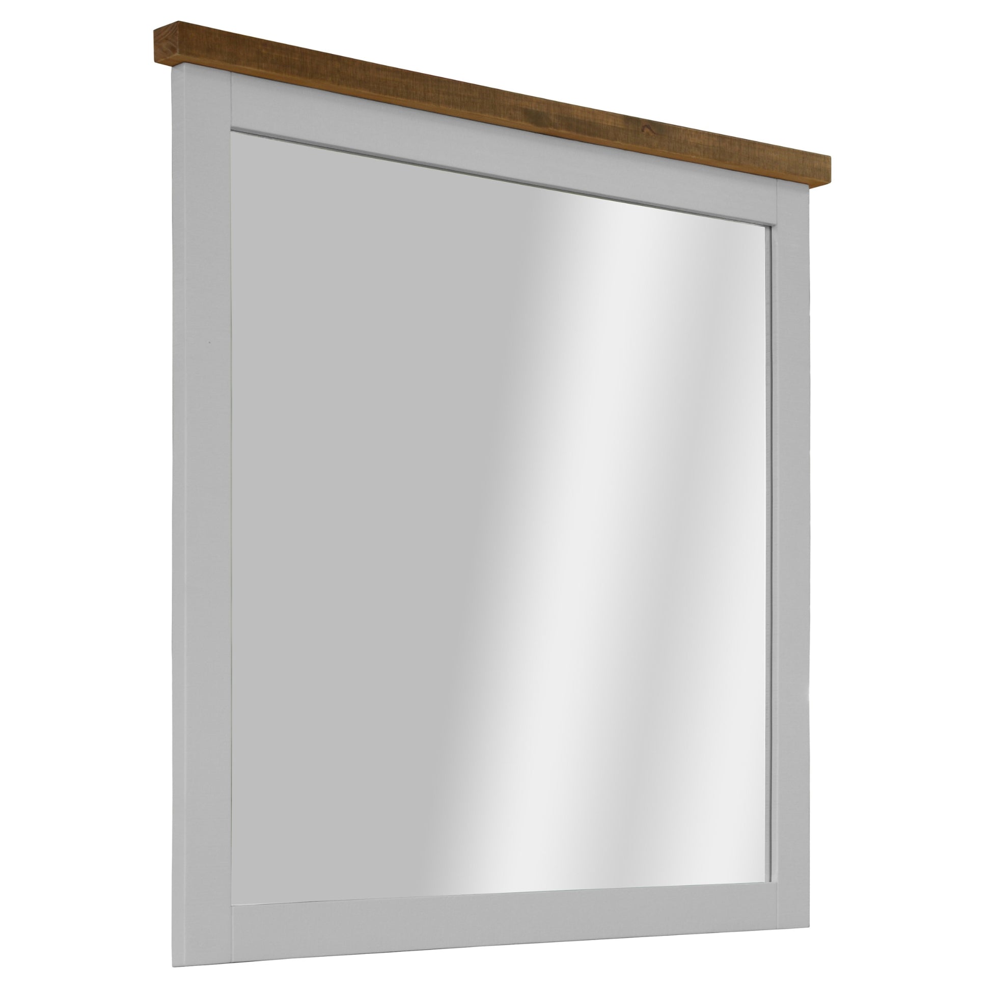 Grandy Dresser Mirror Vanity Dressing Table Solid Wood Frame - White Brown - Cosy Abode