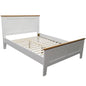 Lobelia Bed Frame Double Size Mattress Base Solid Rubber Timber Wood - White - Cosy Abode