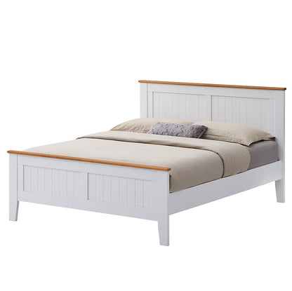Lobelia Bed Frame Double Size Mattress Base Solid Rubber Timber Wood - White - Cosy Abode