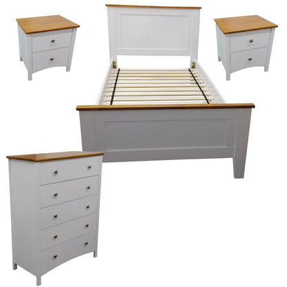 Lobelia 4pc King Single Bedroom Suite Furniture Package -White - Cosy Abode