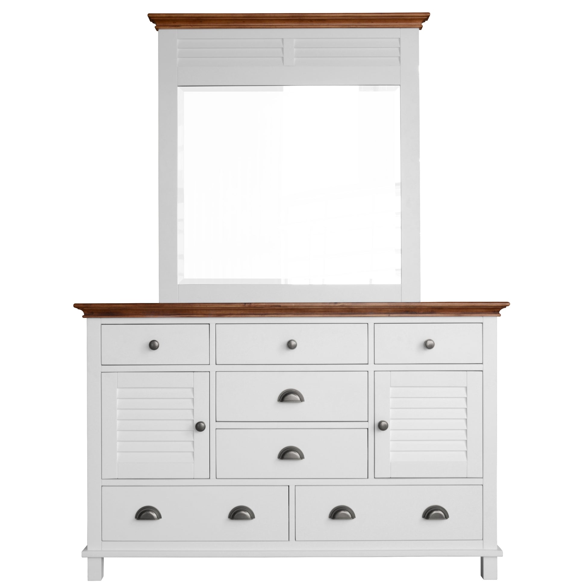 Virginia 4pc Queen Bed Suite Bedside Dresser Bedroom Furniture Package - White - Cosy Abode