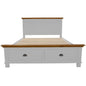 Virginia King Bed Frame Size Mattress Base with Drawer Solid Pine Wood - White - Cosy Abode