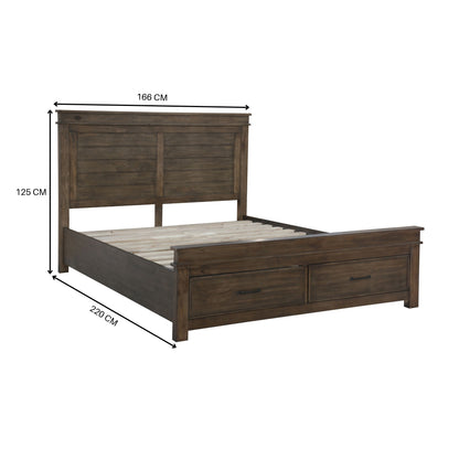 Lily Bed Frame Queen Size Timber Mattress Base -Rustic Grey - Cosy Abode