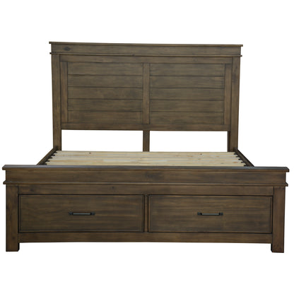 Lily Bed Frame Queen Size Timber Mattress Base -Rustic Grey - Cosy Abode