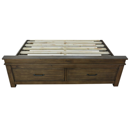 Lily Bed Frame King Size Timber Mattress Base - Rustic Grey - Cosy Abode