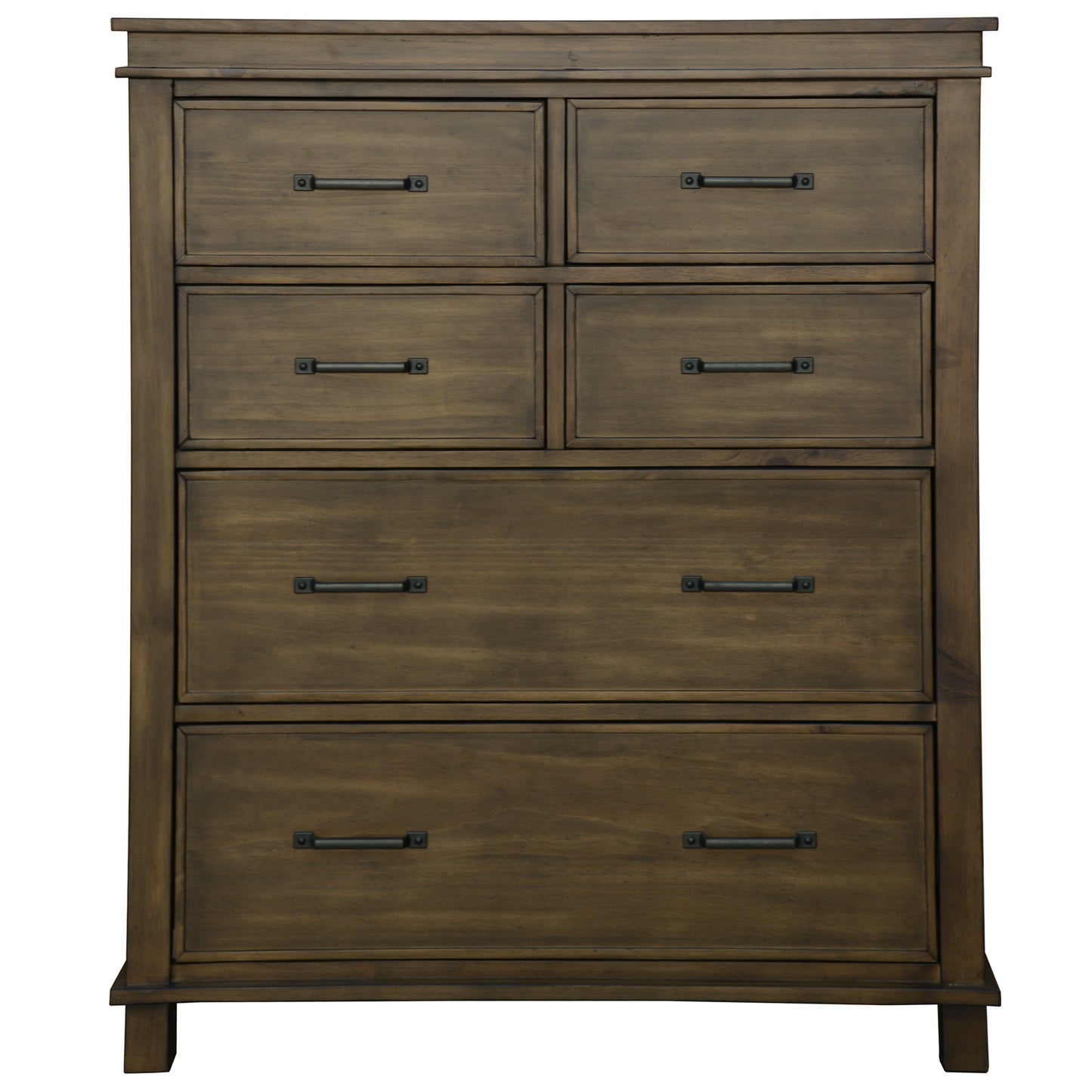 Lily Tallboy 6 Chest of Drawers Solid Pine Wood Bed Storage Cabinet -Rustic Grey - Cosy Abode