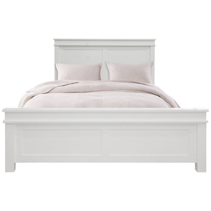 Lily Bed Frame Queen Size Timber Mattress Base - White - Cosy Abode