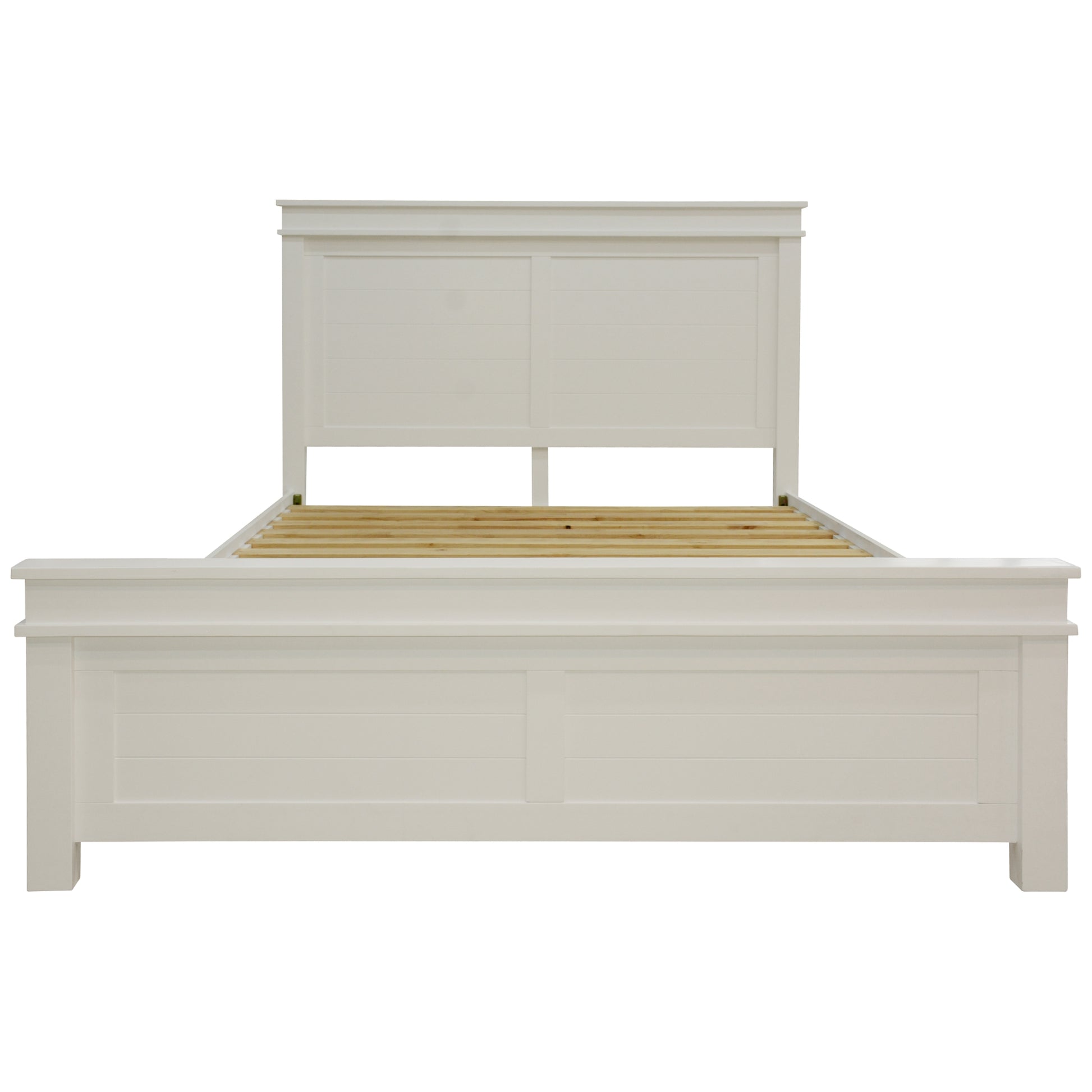 Lily Bed Frame King Size Timber Mattress Base - White - Cosy Abode