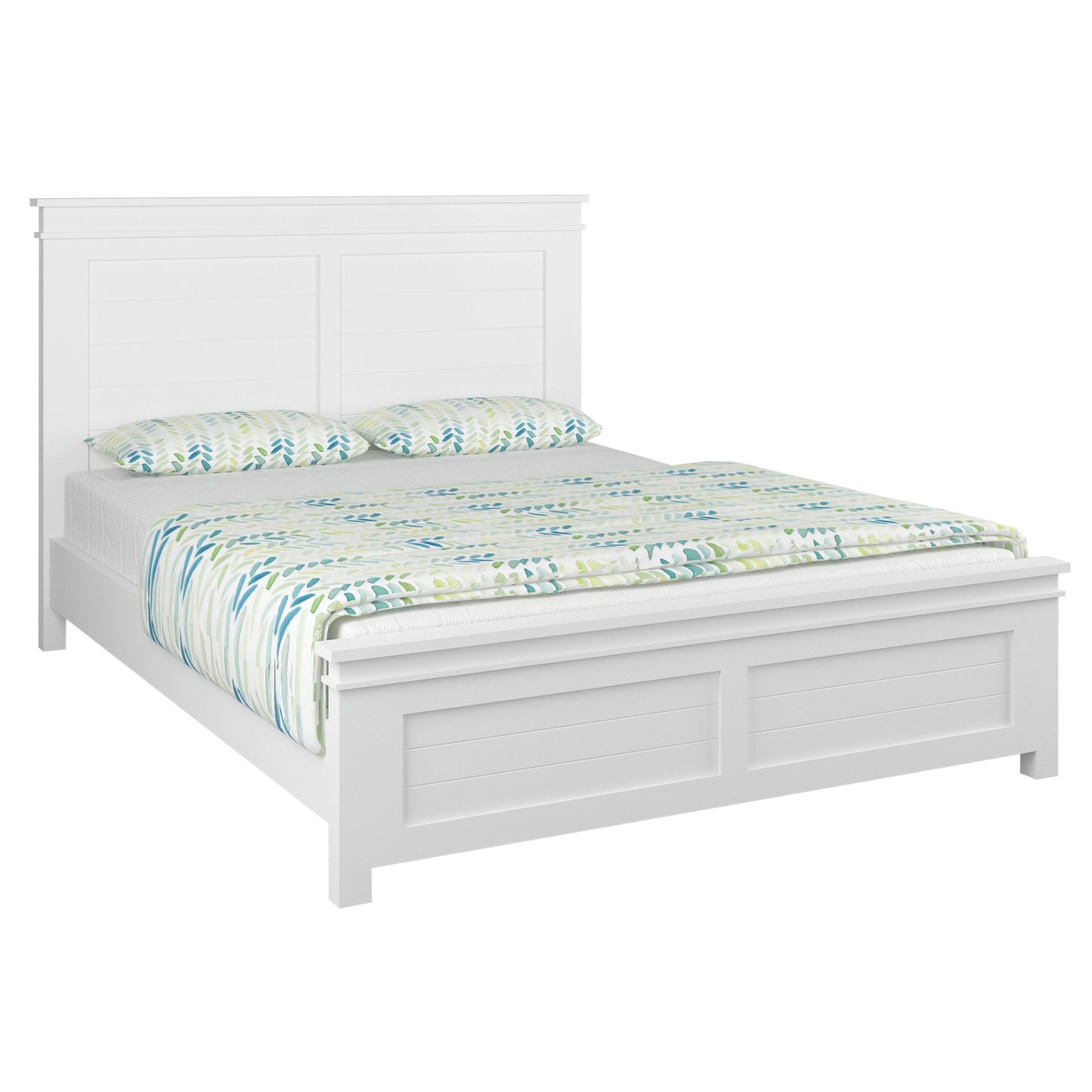 Lily Bed Frame King Size Timber Mattress Base - White - Cosy Abode