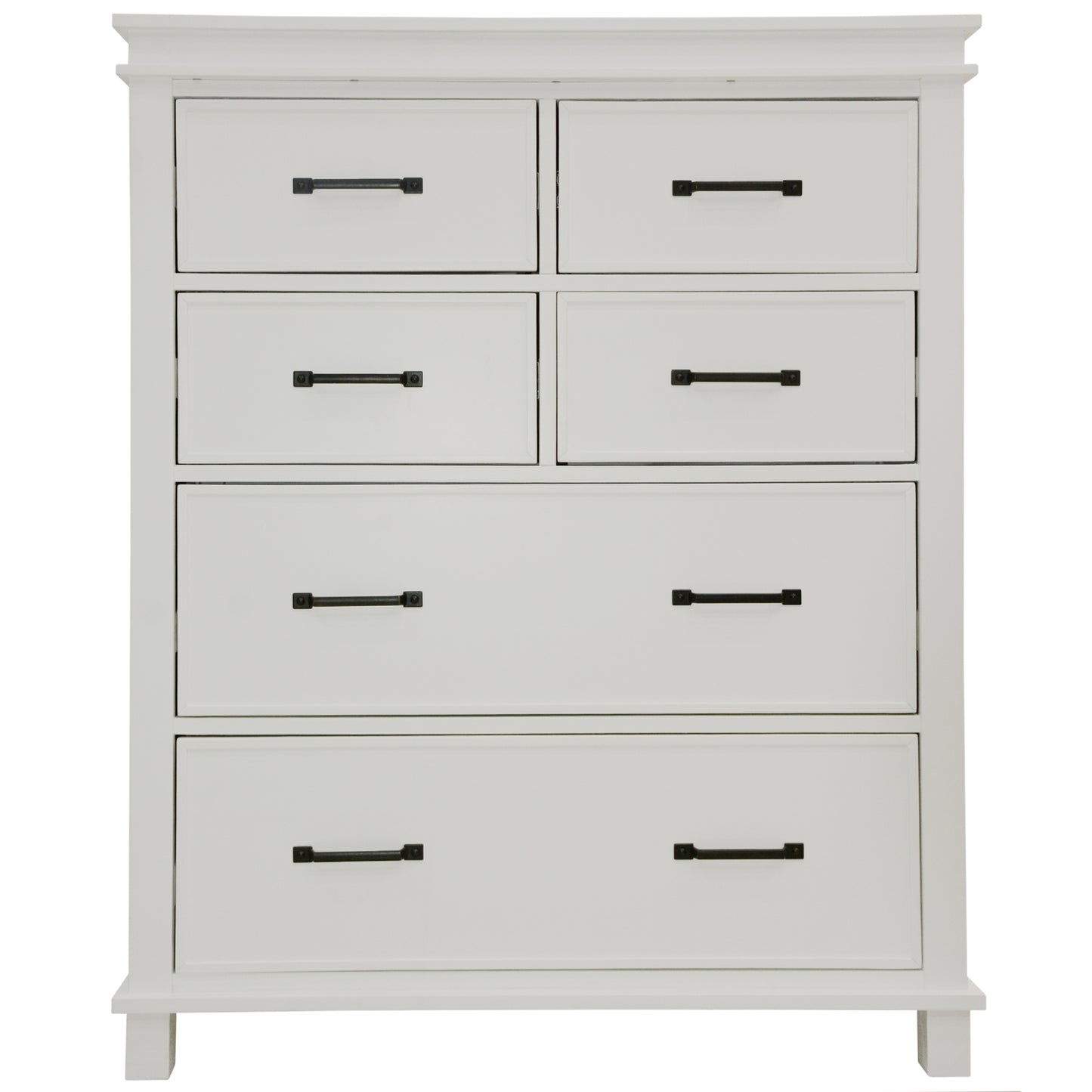 Lily Tallboy 6 Chest of Drawers Solid Pine Wood Bed Storage Cabinet - White - Cosy Abode