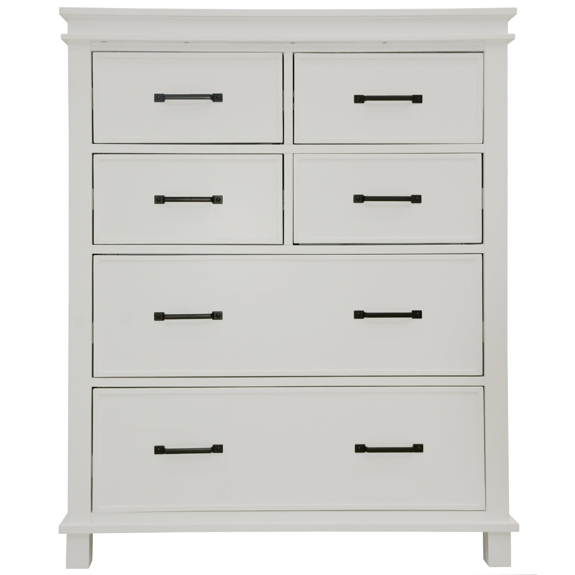 Lily Tallboy 6 Chest of Drawers Solid Pine Wood Bed Storage Cabinet - White - Cosy Abode