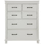 Lily Tallboy 6 Chest of Drawers Solid Pine Wood Bed Storage Cabinet - White - Cosy Abode