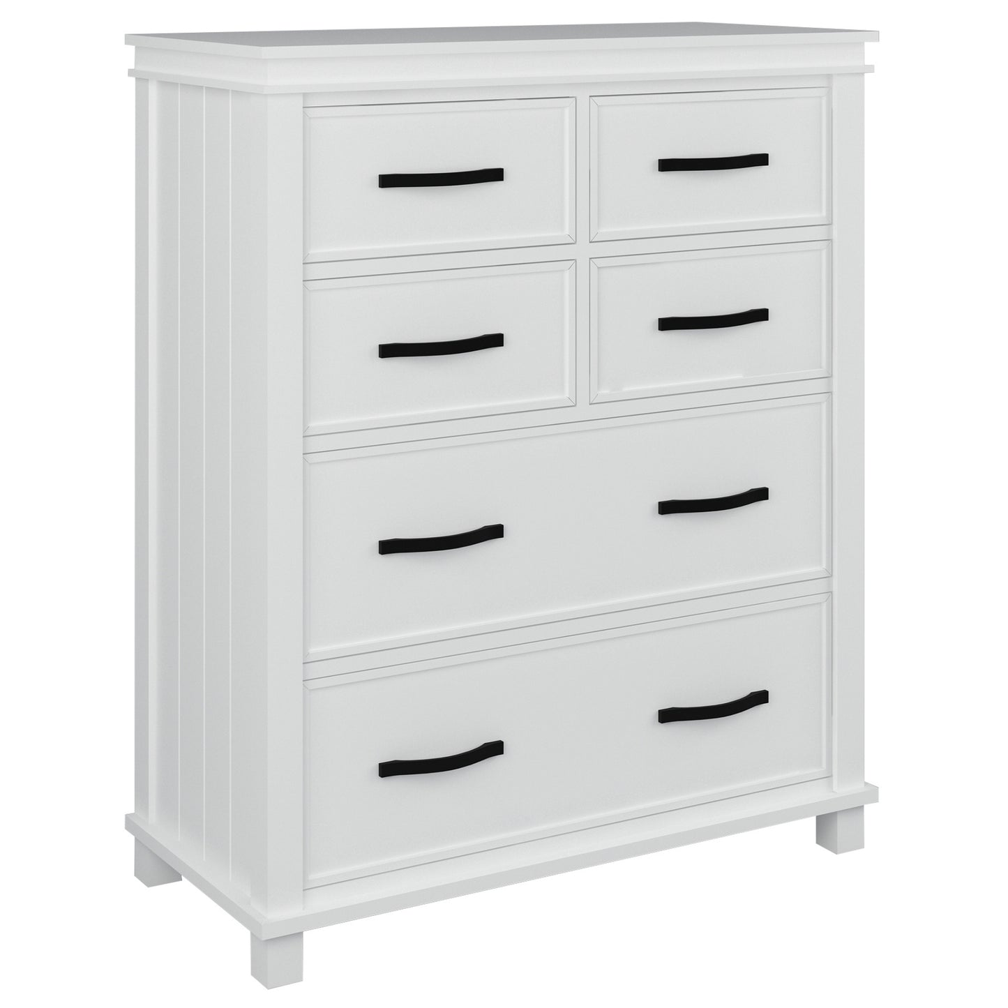 Lily Tallboy 6 Chest of Drawers Solid Pine Wood Bed Storage Cabinet - White - Cosy Abode