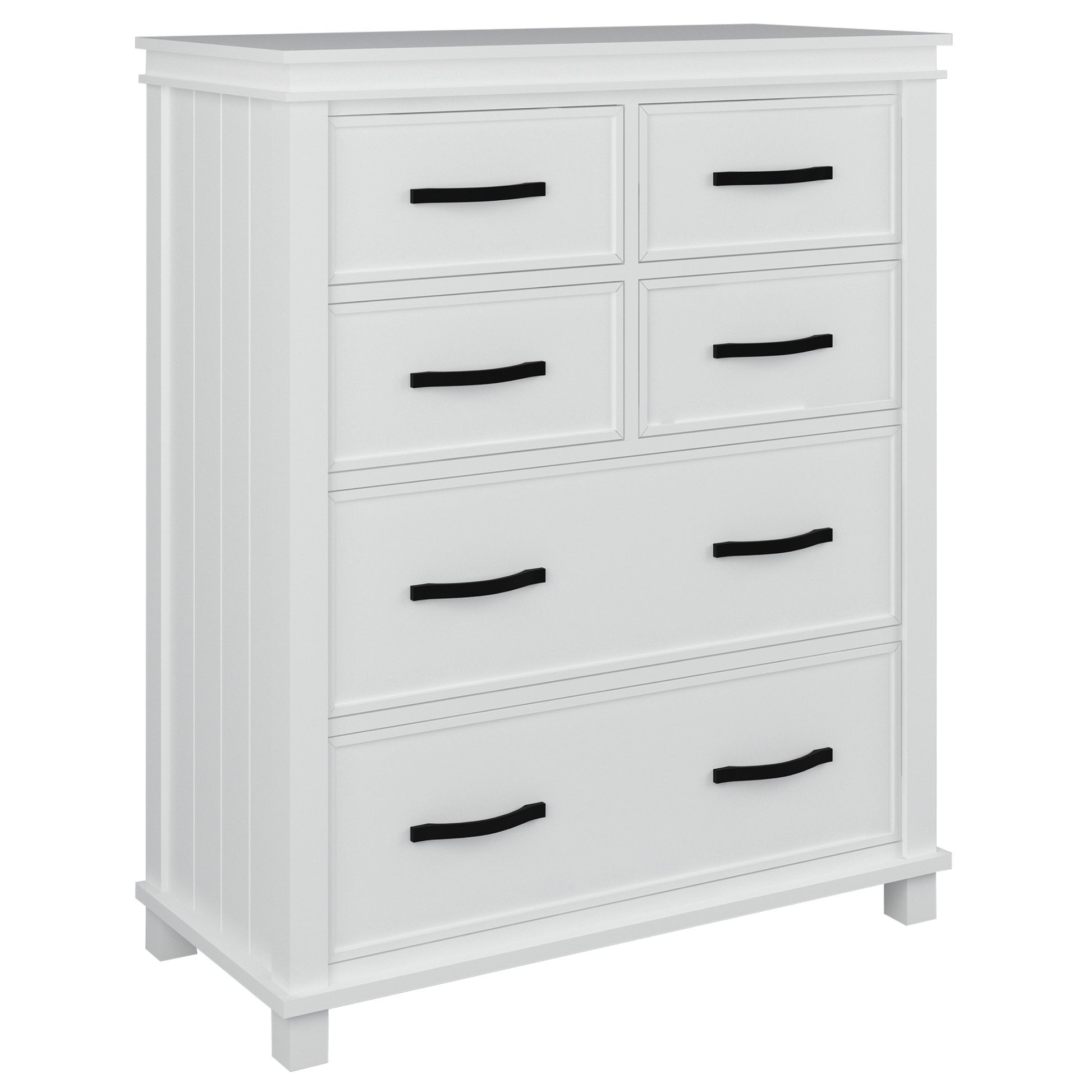 Lily Tallboy 6 Chest of Drawers Solid Pine Wood Bed Storage Cabinet - White - Cosy Abode