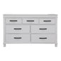 Lily Dresser 7 Chest of Drawers Solid Wood Tallboy Storage Cabinet - White - Cosy Abode