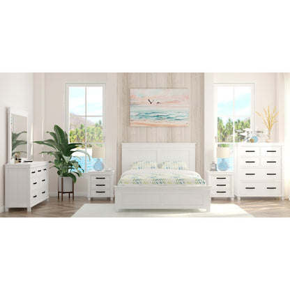 Lily Dresser 7 Chest of Drawers Solid Wood Tallboy Storage Cabinet - White - Cosy Abode