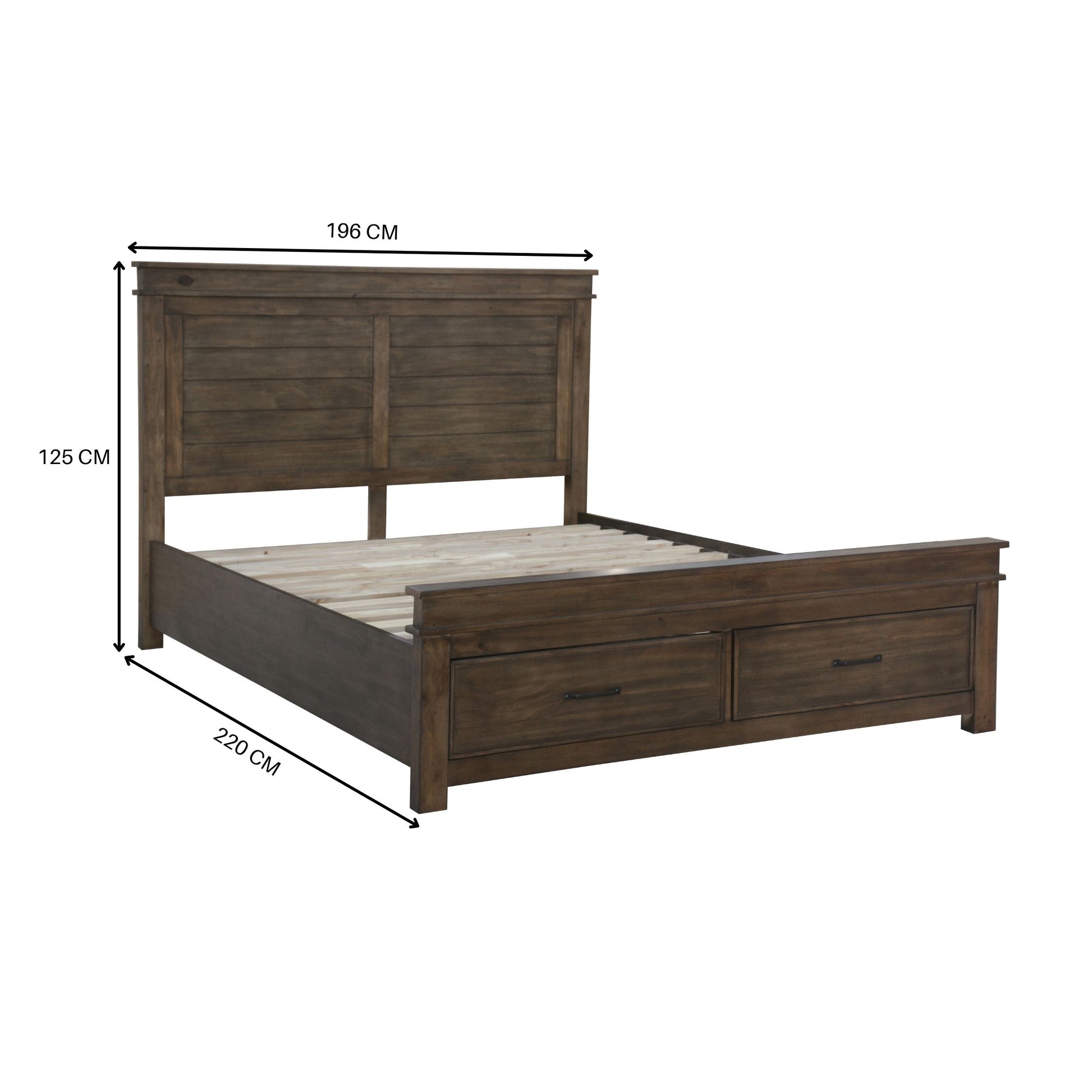 Lily 5pc King Bed Suite Bedside Dresser Bedroom Furniture Package - Rustic Grey - Cosy Abode