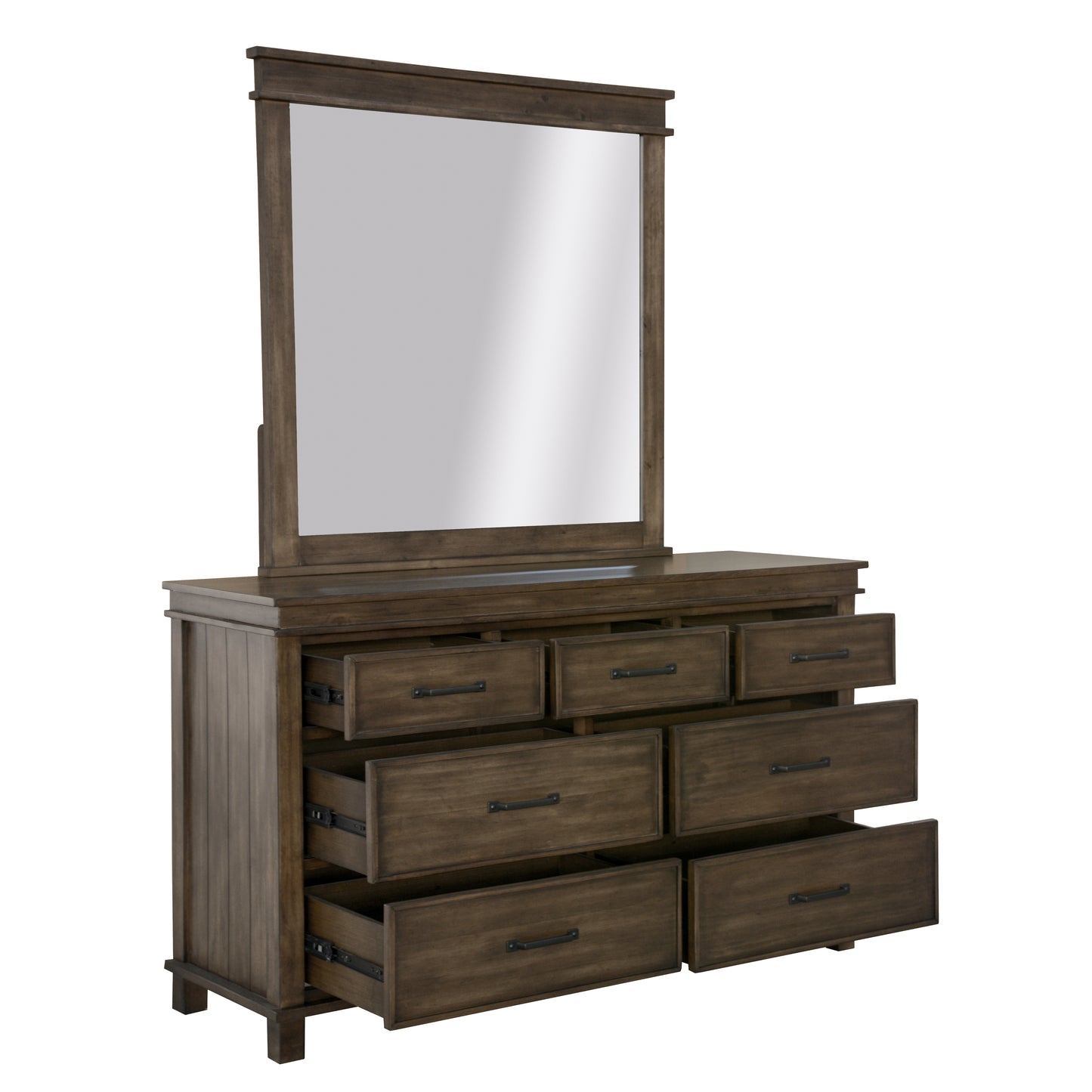 Lily 5pc King Bed Suite Bedside Dresser Bedroom Furniture Package - Rustic Grey - Cosy Abode