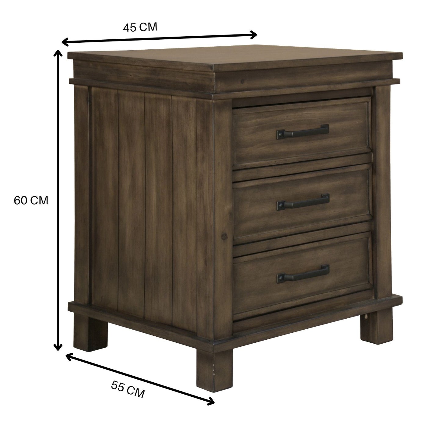 Lily 5pc King Bed Suite Bedside Dresser Bedroom Furniture Package - Rustic Grey - Cosy Abode