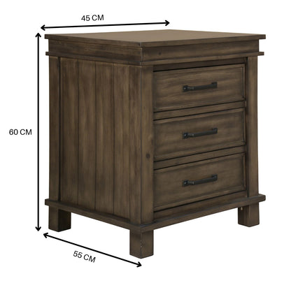 Lily 5pc King Bed Suite Bedside Dresser Bedroom Furniture Package - Rustic Grey - Cosy Abode