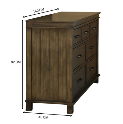 Lily 5pc Queen Bed Suite Bedside Dresser Bedroom Furniture Package - Rustic Grey - Cosy Abode