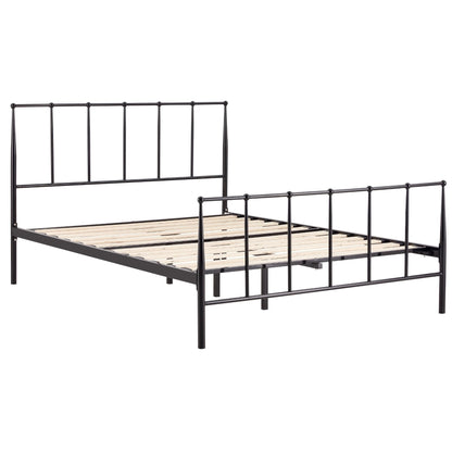 Hardy  Double Bed Size Metal Frame Platform Mattress Base - Black - Cosy Abode